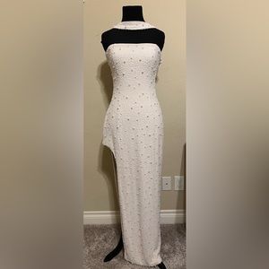 Oh Polly Strapless Cream Dress